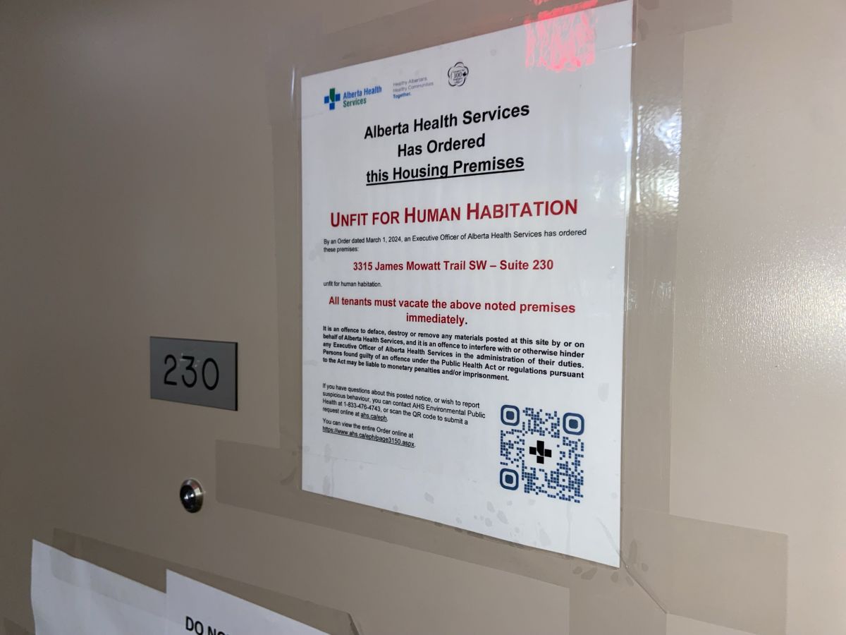 According to ALERT, the condo has since been deemed uninhabitable by Alberta Health and "will require extensive remediation."