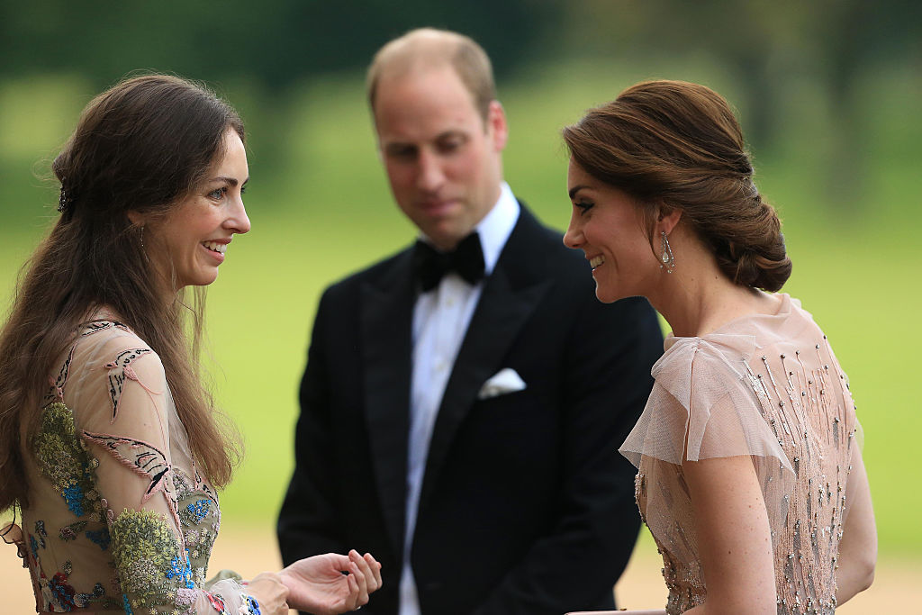 Prince William and Catherine, Duchess of Cambridge are greeted by Rose Hanbury, the Marchioness of Cholmondeley as they attend a gala dinner in support of East Anglia's Children's Hospices' nook appeal at Houghton Hall on June 22, 2016 in King's Lynn, England.