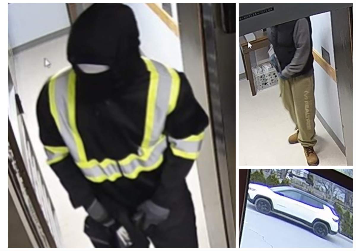 Police have released photos of two suspects and a suspect vehicle.