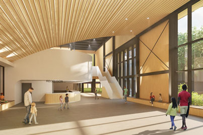 The city has unveiled drawings for the new rec complex at RBJ Schlegel Park.