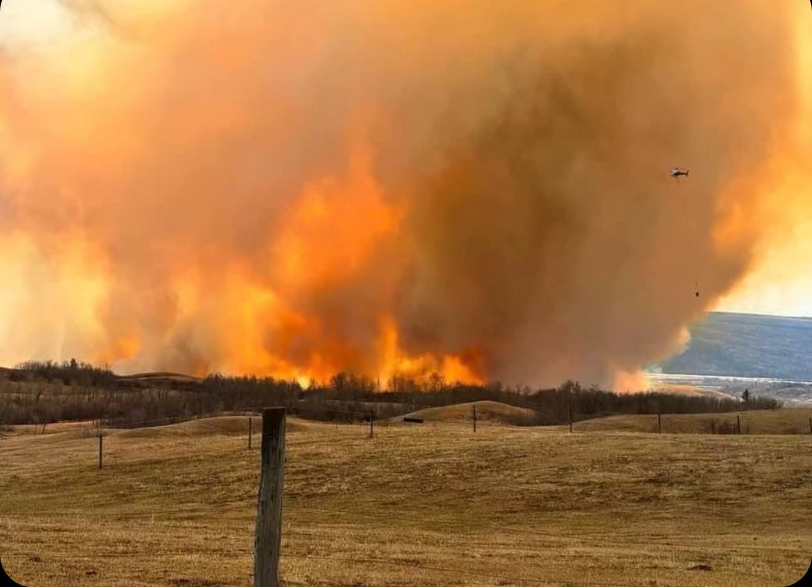 Peace Regional RCMP responded to a wildfire in the area of Highway 684, near Shaftsbury Trail and Bricks Hill.