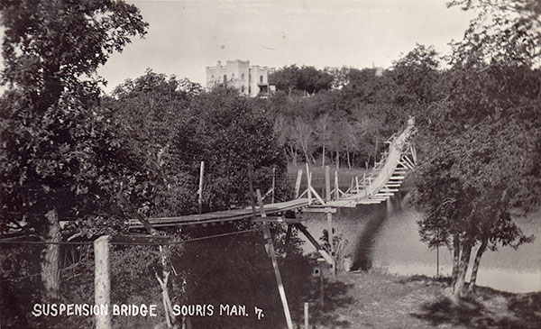 Souris, Man., was home to the country’s longest suspension bridge until it was lost to a flood in 2011. Courtesy: Manitoba Historical Society