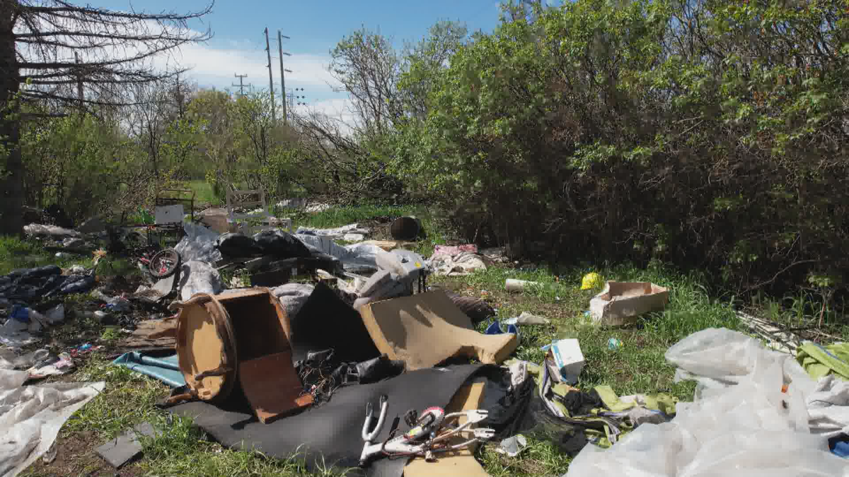 According to the City of Calgary, the cleanup has been referred to the province because the encampment is on land owned by the province.