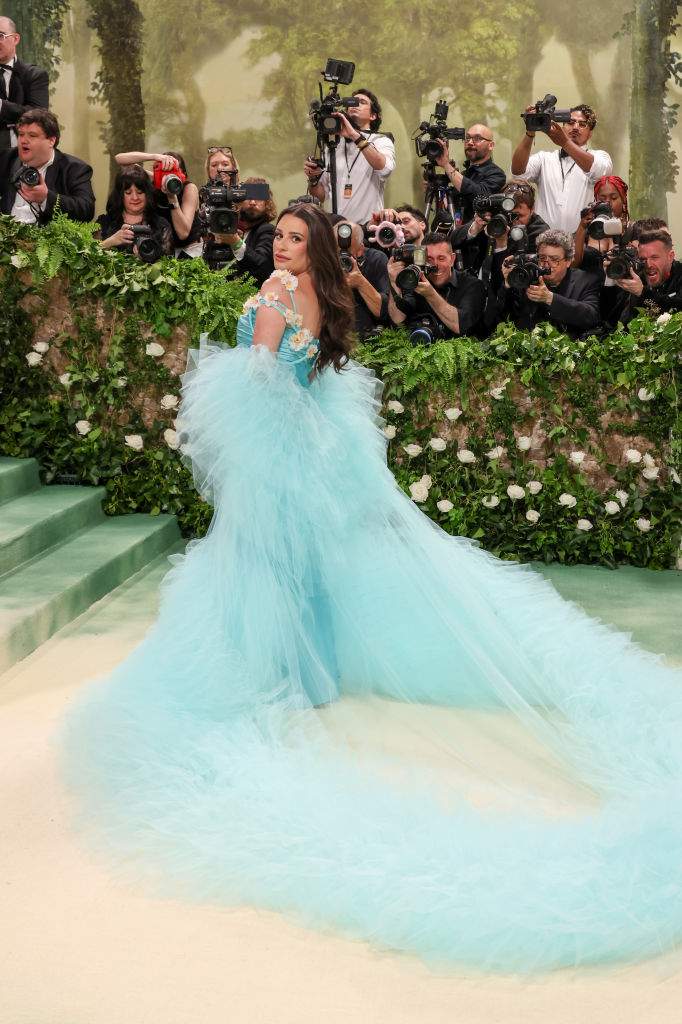 Lea Michele attends The 2024 Met Gala Celebrating "Sleeping Beauties: Reawakening Fashion" at The Metropolitan Museum of Art on May 06, 2024 in New York City.