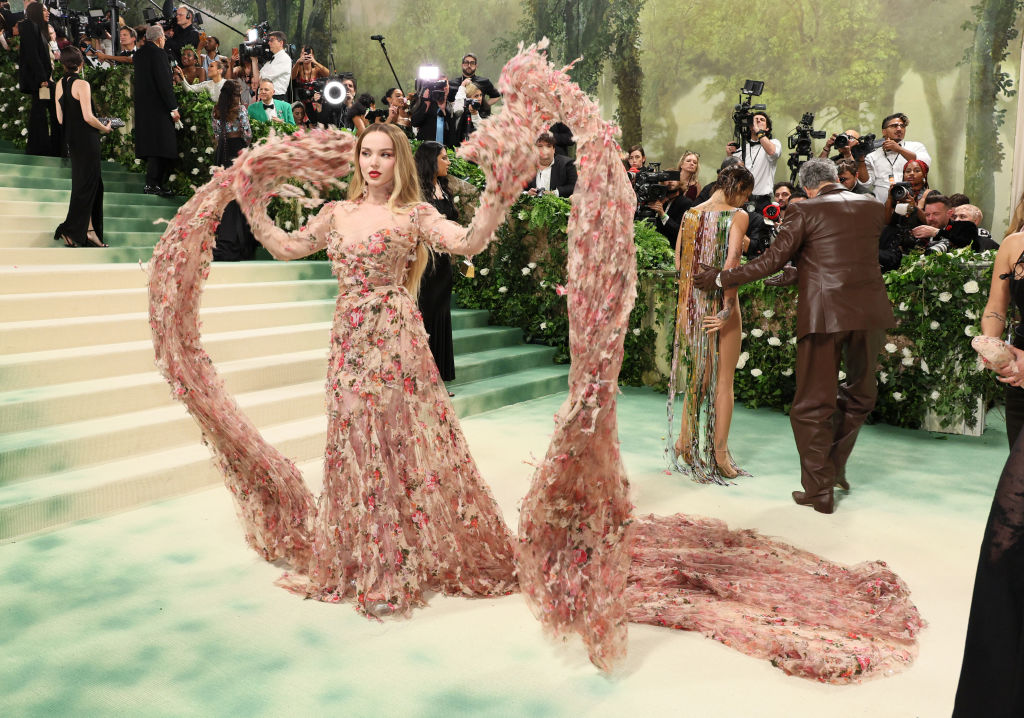 Dove Cameron attends The 2024 Met Gala Celebrating "Sleeping Beauties: Reawakening Fashion" at The Metropolitan Museum of Art on May 06, 2024 in New York City.