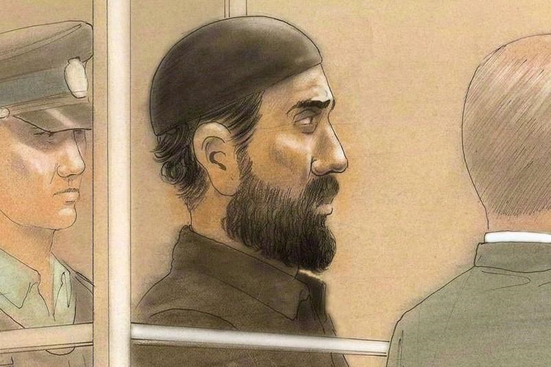 Raed Jaser is shown in court in Toronto on April 23, 2013 in an artist's sketch. 