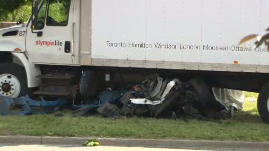 The scene of the fatal crash in Markham on Monday.
