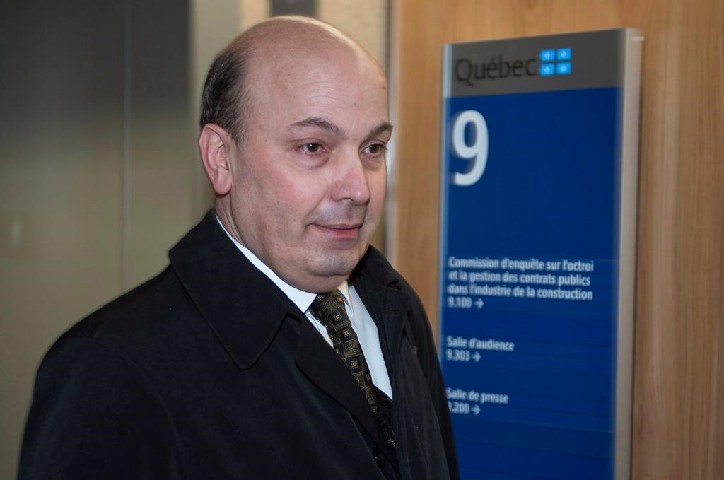 Frank Zampino, former chairman of the Montreal executive committee, arrives at the Charbonneau inquiry looking into corruption in the Quebec construction industry, in Montreal on April 16, 2013. THE CANADIAN PRESS/Paul Chiasson.