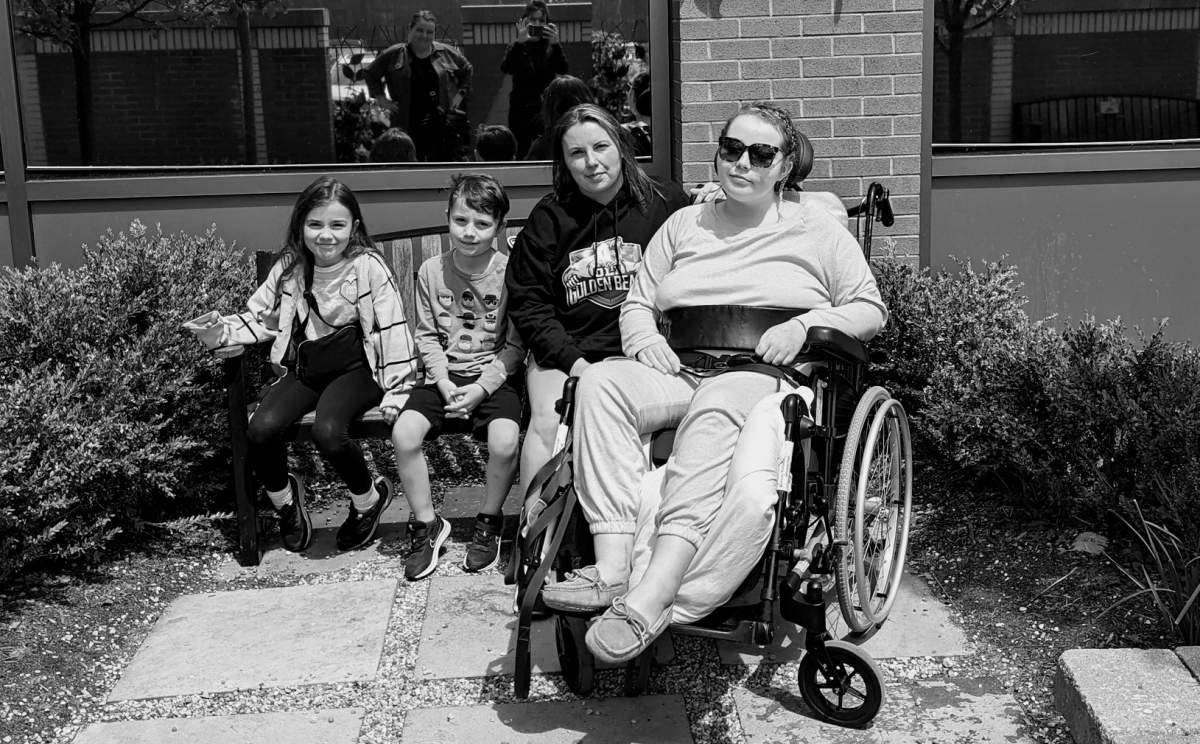 Mitchell family after the accident. Photo submitted by the family via LHSC. 