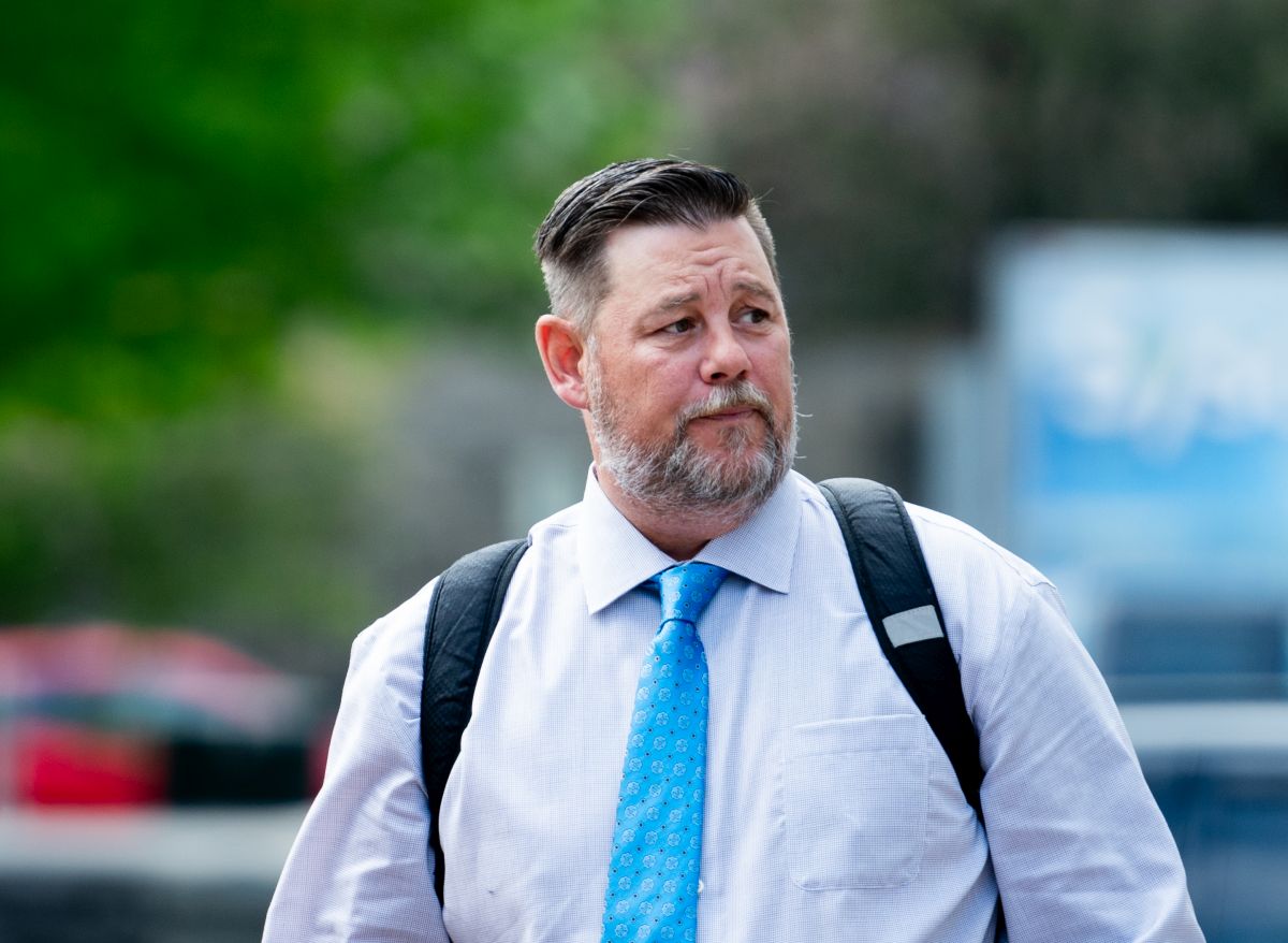 "Freedom Convoy" organizer Pat King arrives for his trial at the courthouse in Ottawa, on Thursday, May 16, 2024.