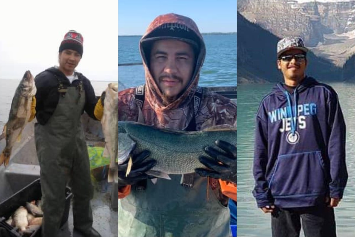 RCMP and community members continue to search for missing fisherman Delaney McGillvary, right. after the body of Rayden Dick, left, was found Wednesday. Tyler Ballantyne, center, was found dead earlier this month.
