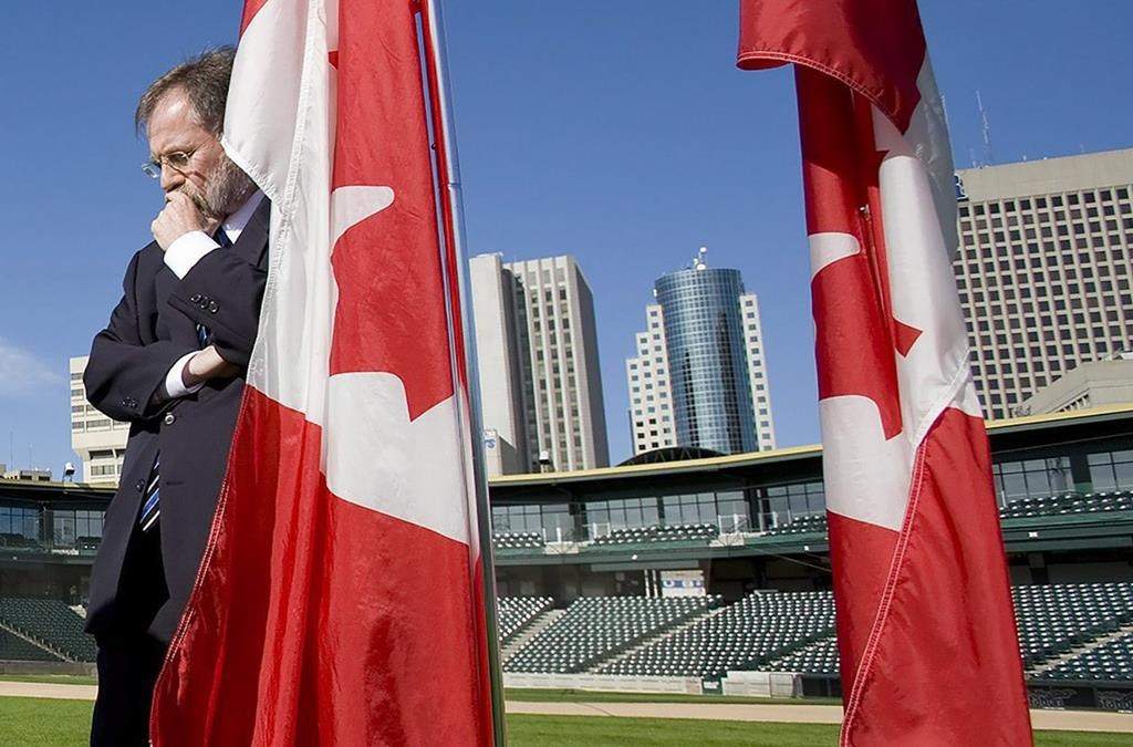 Charles Adler at a news conference on a baseball field in Winnipeg, Wednesday, September 15, 2010. The appointment of longtime broadcaster Charles Adler to the Senate is being criticized in some quarters, including a member of the federal cabinet.