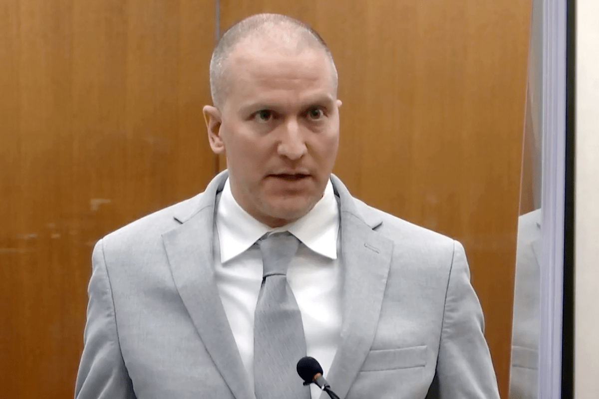 Derek Chauvin in court.