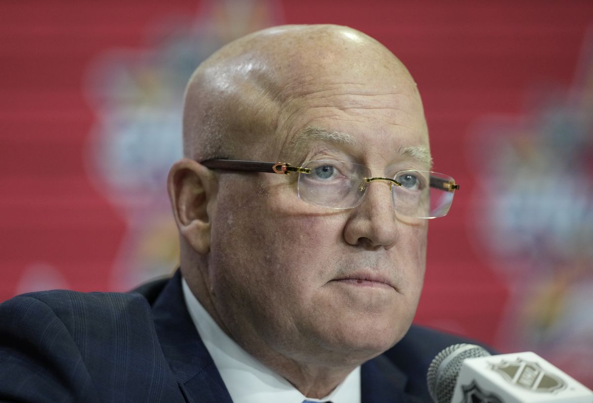 NHL deputy commissioner Bill Daly attends a news conference in Toronto on Friday Feb. 2, 2024.