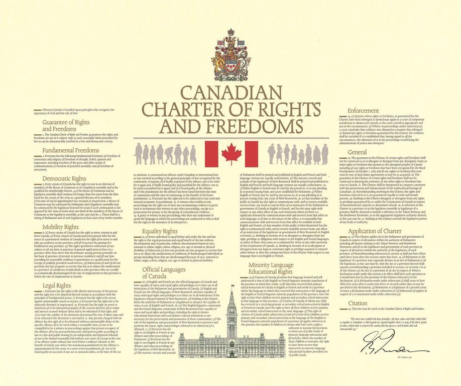 The Constitution's notwithstanding clause gives provincial legislatures or Parliament the ability to pass legislation that effectively overrides provisions of the Charter for a five-year period.