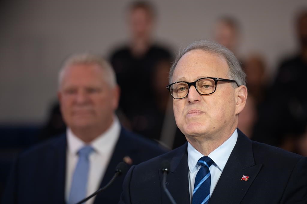 Ontario Solicitor General Michael Kerzner speaks during a press conference at the Toronto Police College in Etobicoke, Ont., on Tuesday, April 25, 2023. Kerzner says those who are on the provincial sex offender registry will no longer allow them to legally change their name once legislation is passed.THE CANADIAN PRESS/Tijana Martin.