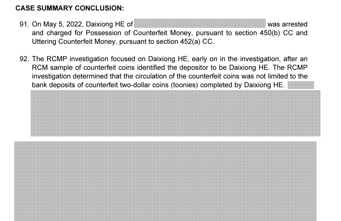 RCMP report excerpt