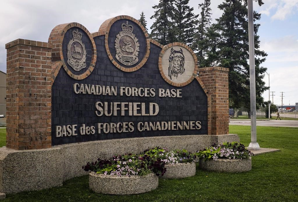 A sprawling military training base more than twice the size of New York City in southeastern Alberta appears to be a shadow of its former self while its future use remains up in the air. The entrance sign to CFB Suffield, Alta., Tuesday, July 26, 2016.