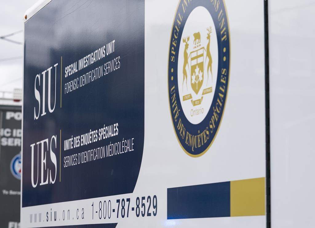 The logo of the Ontario Special Investigations Unit is pictured in Toronto on Friday, April 12, 2024.