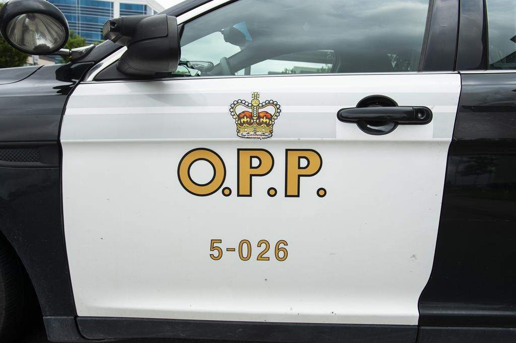 An OPP cruiser sits outside of a press conference in Vaughan, Ont., June 20, 2019.