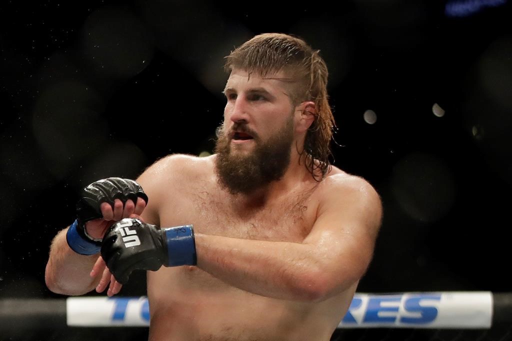 Tanner (The Bulldozer) Boser during a heavyweight mixed martial arts bout against Daniel Spitz at UFC Fight Night, in Boston, Friday, Oct. 18, 2019.