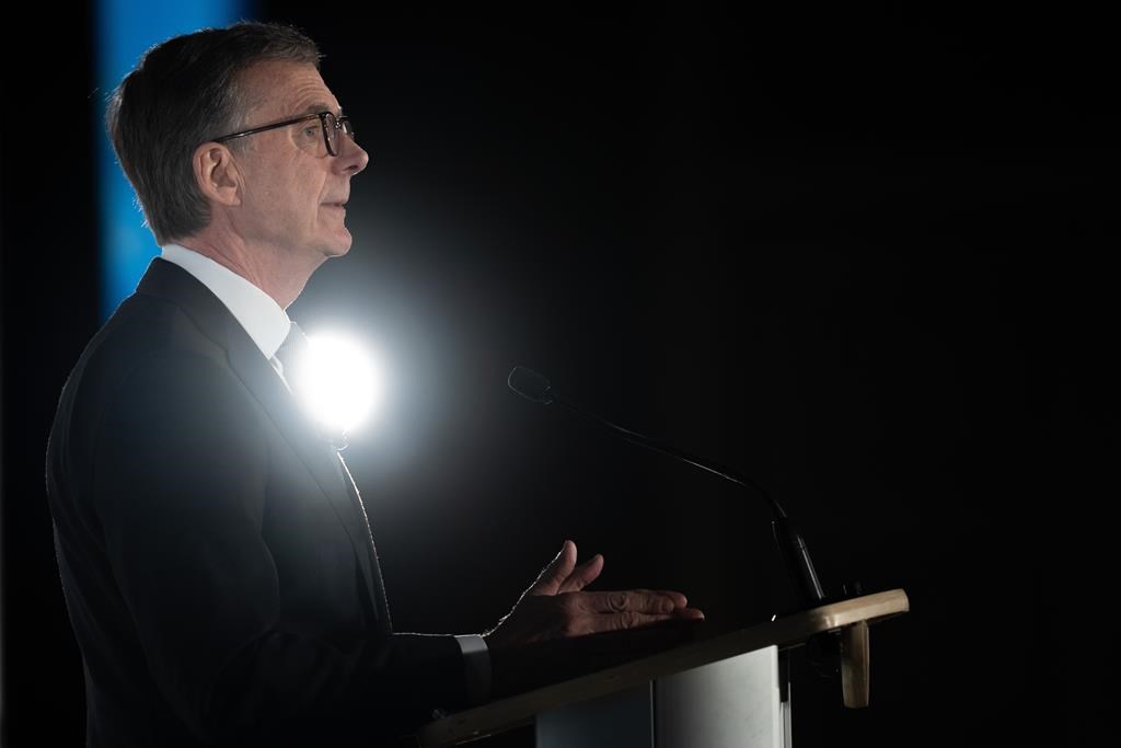 Bank of Canada governor Tiff Macklem speaks at the Greater Vancouver Board of Trade in Vancouver, B.C., Monday, Dec. 16, 2024.