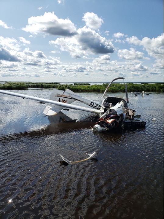 The crash site, looking south, on Aug. 11, 2023.