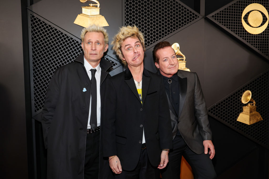 Mike Dirnt, Billie Joe Armstrong and Tré Cool of Green Day attend the 67th Annual GRAMMY Awards at Crypto.com Arena on February 02, 2025 in Los Angeles, California.