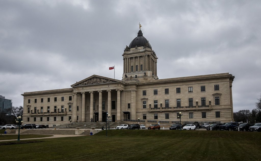 The exterior of the Manitoba Legislature is seen in Winnipeg, Wednesday, Nov. 6, 2024.