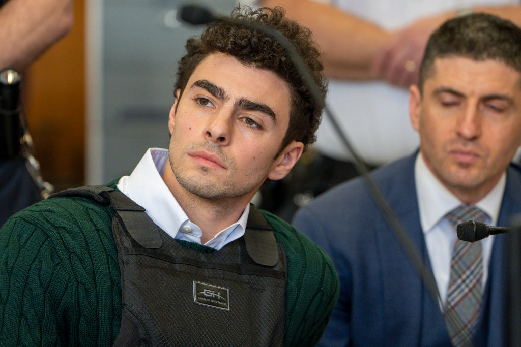 Luigi Mangione attends a hearing at Manhattan Criminal Court on February 21, 2025 in New York City.