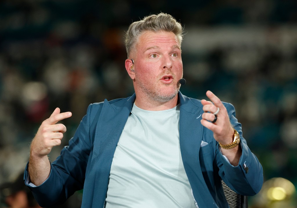 ESPN College GameDay analyst Pat McAfee on set before the Penn State Nittany Lions versus Notre Dame Fighting Irish College Football Playoff Semifinal at the Capital One Orange Bowl on January 9, 2025, at Hard Rock Stadium in Miami Gardens, Florida.