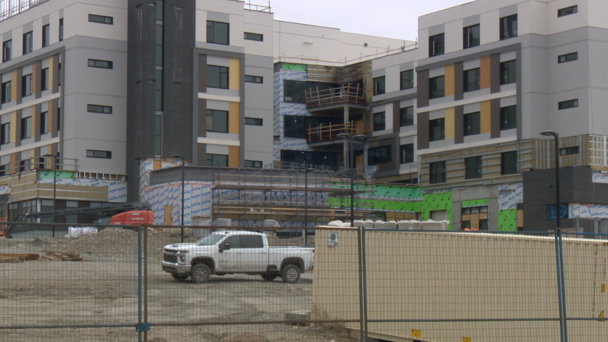 A condo complex currently under construction.