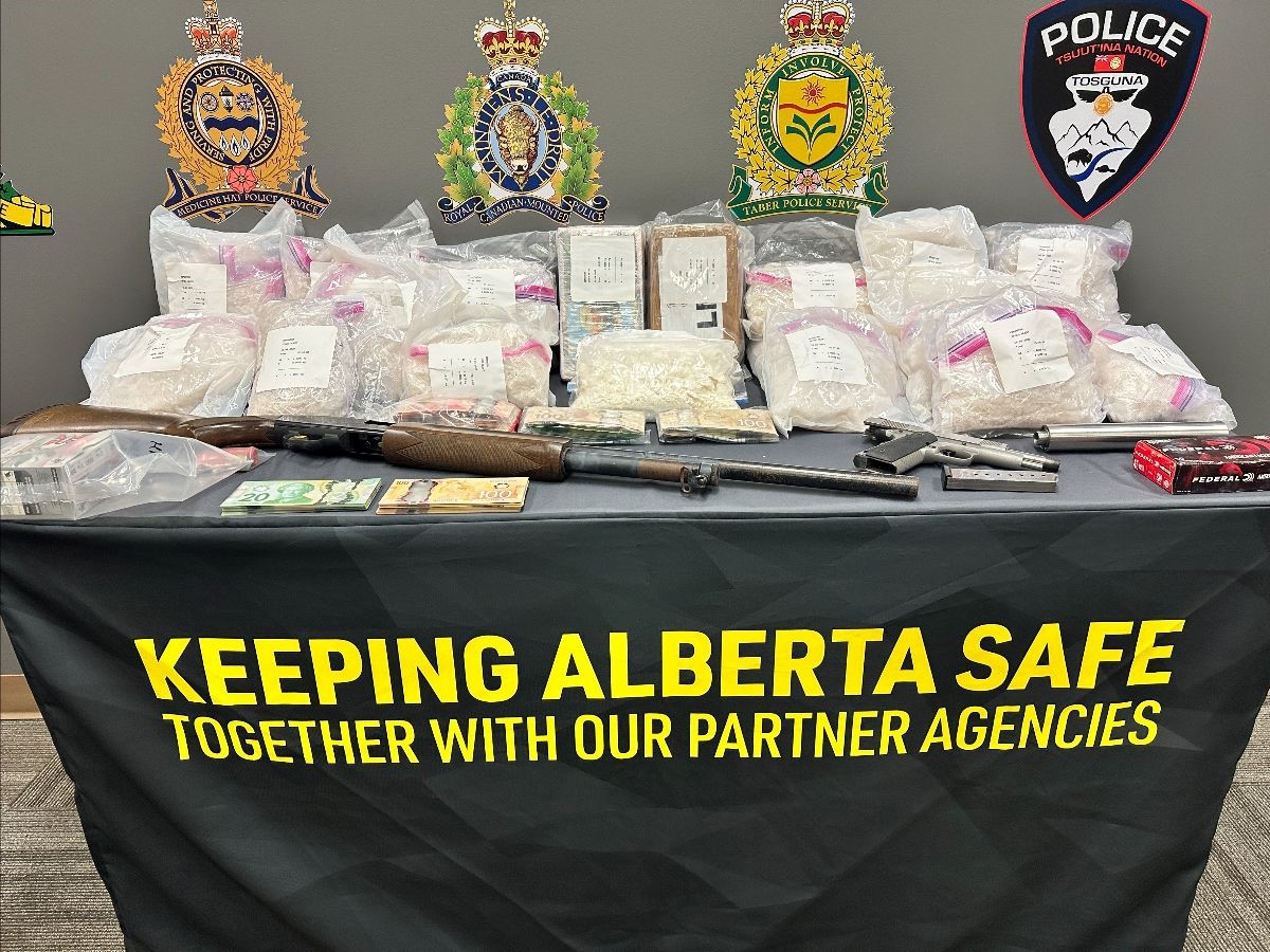 A criminal investigation involving police resources from all three Prairie provinces has resulted in a significant seizure of meth in northern Alberta in April 2025.