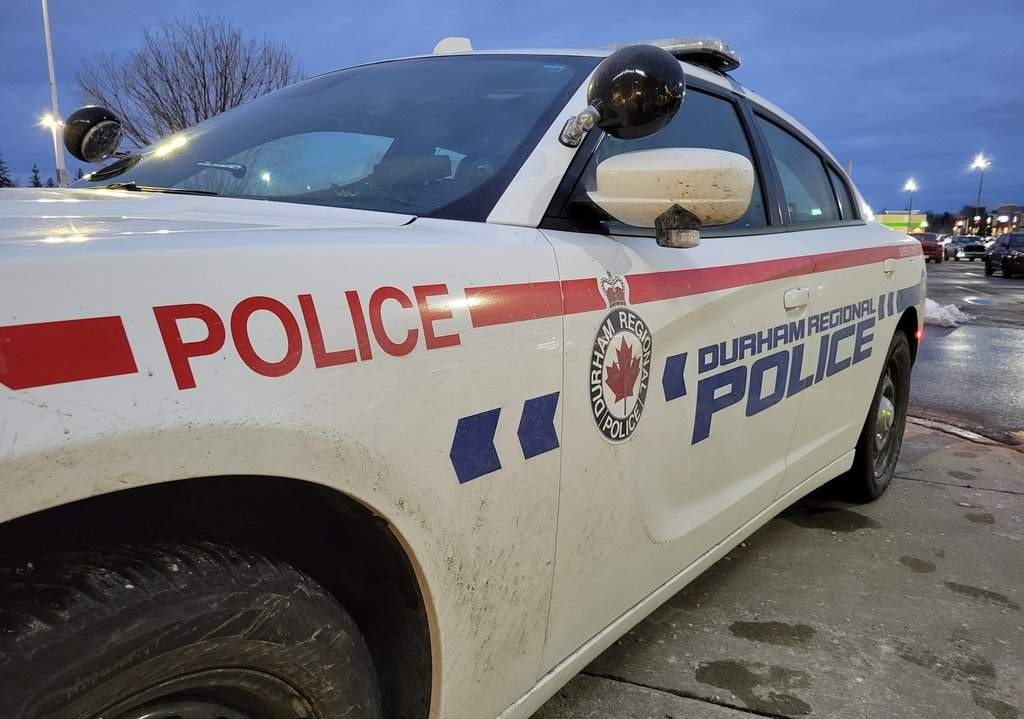 A Durham Regional Police car is shown in Bowmanville, Ont. on Tuesday Feb. 28, 2023. 