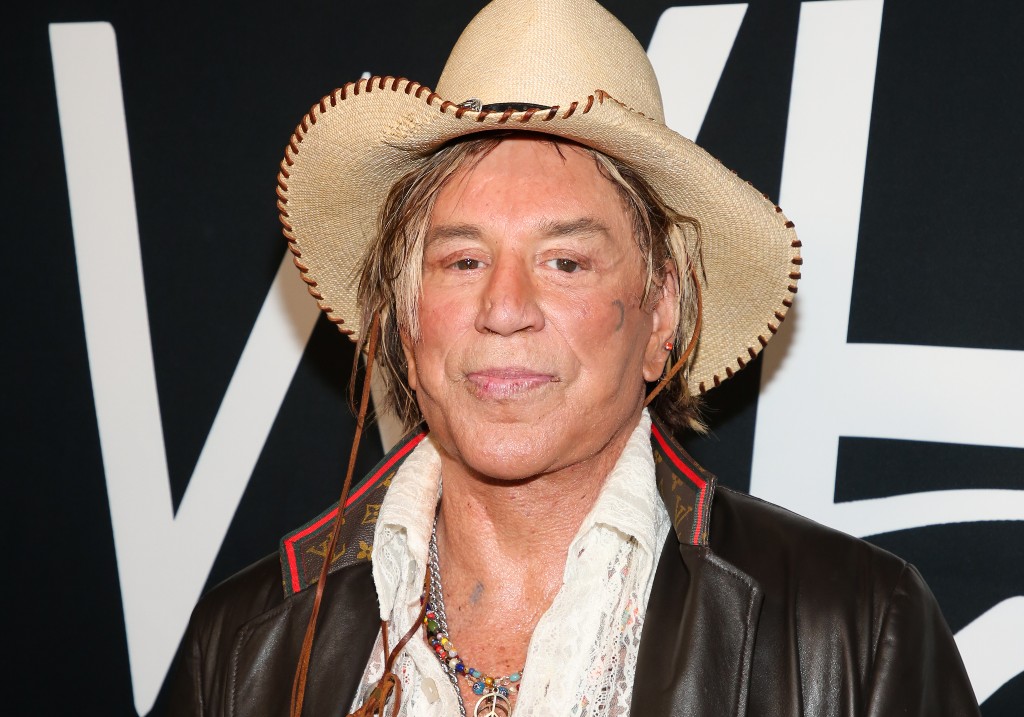 Actor Mickey Rourke attends the Teatro Even Summer White Affair at Skybar on June 17, 2022, in West Hollywood, Calif.