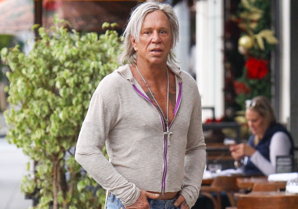 Mickey Rourke is seen on November 28, 2017 in Los Angeles, California.