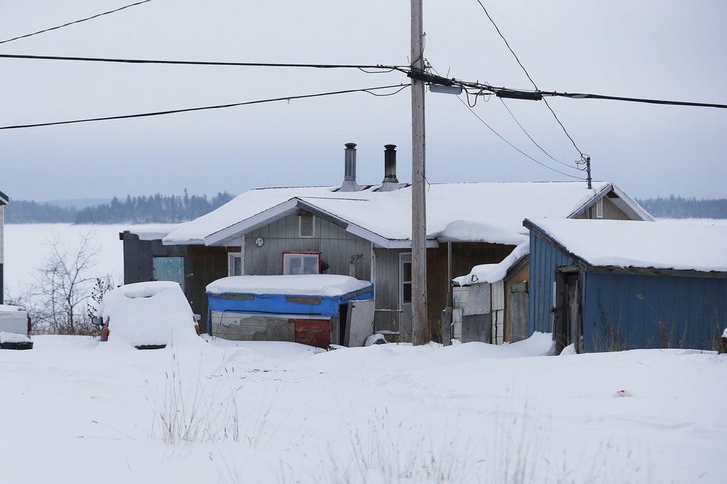 Housing in Pikangikum, Ontario, Friday, January 19, 2018.  