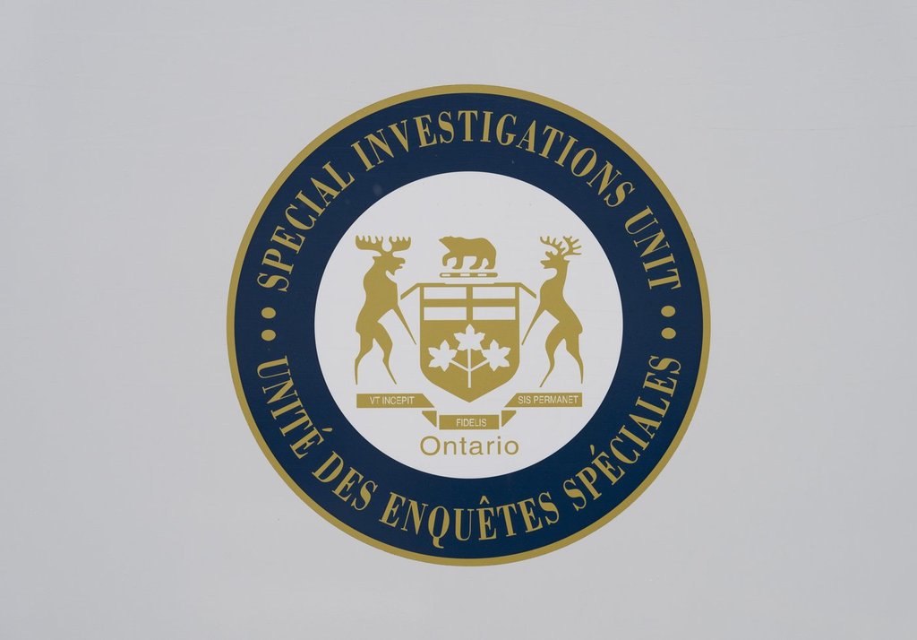 The logo of the Ontario Special Investigations Unit is pictured in Toronto on Friday, April 12, 2024.  THE CANADIAN PRESS/Arlyn McAdorey.