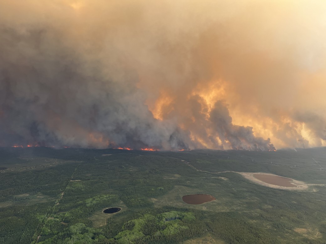 The Caribou Lake Wildfire on the Cold Lake Air Weapons Range on May 29, 2025.