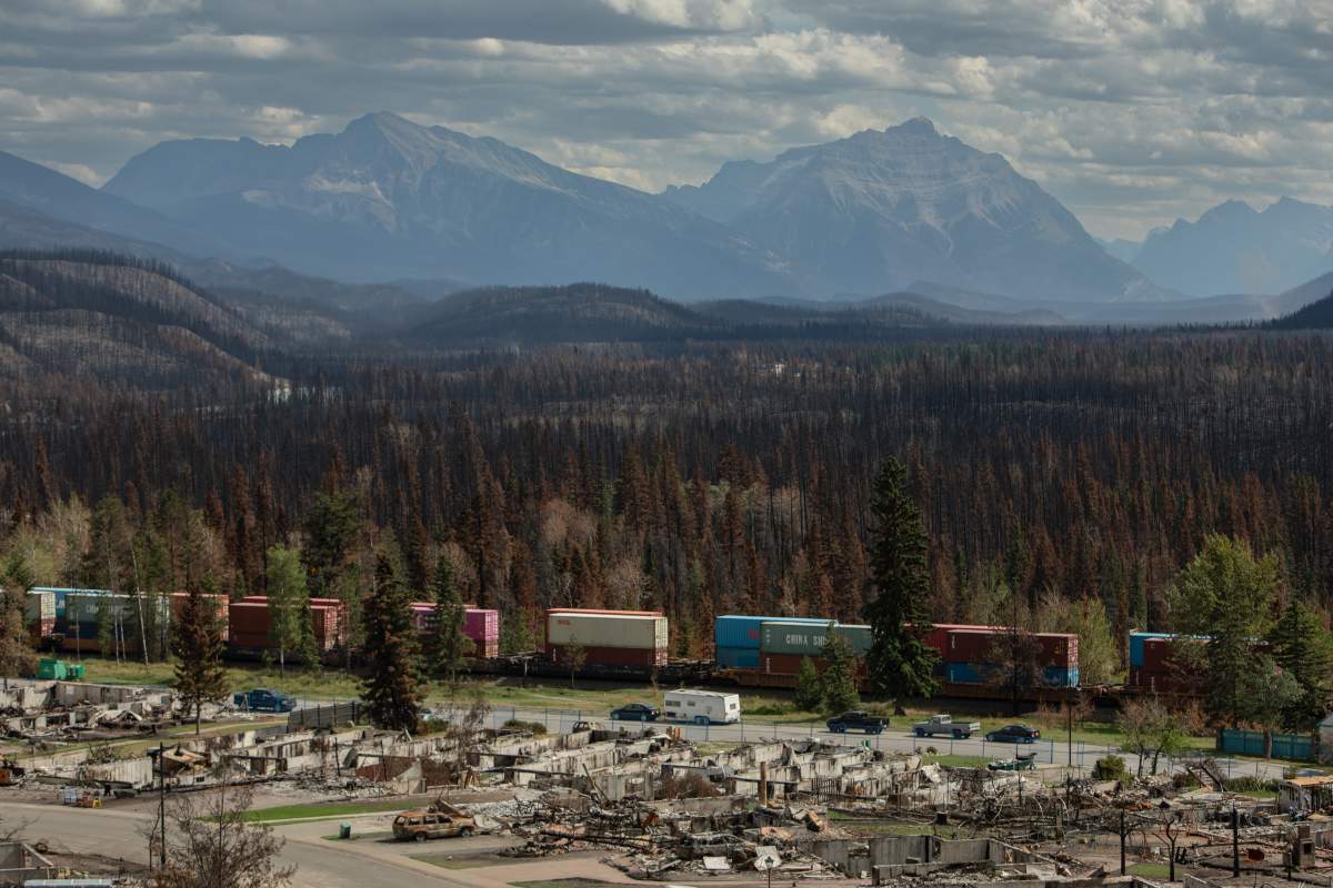 A CN Rail train going through to Jasper, Alberta on Monday August 19, 2024.