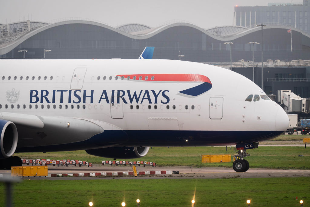 A British Airways Airbus A380-800 on the taxiway at Heathrow Airport, west London. Picture date: Saturday December 28, 2024.