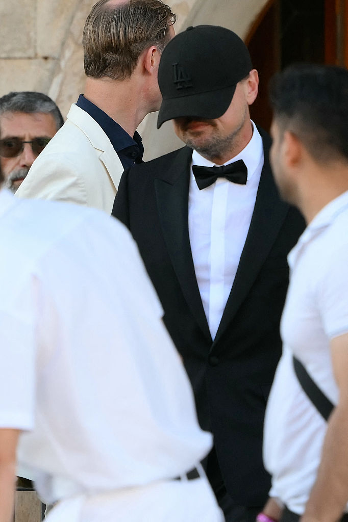 Leonardo Dicaprio leaves the Gritti Palace Hotel on the wedding day of Amazon founder Jeff Bezos with Lauren Sanchez, in Venice on June 27, 2025.