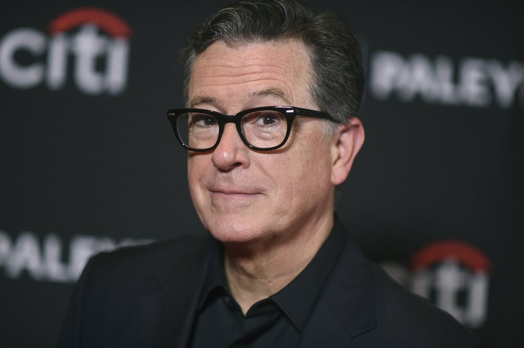 FILE - Stephen Colbert arrives at a screening of "The Late Show with Stephen Colbert," during PaleyFest, April 21, 2024, at the Dolby Theatre in Los Angeles.