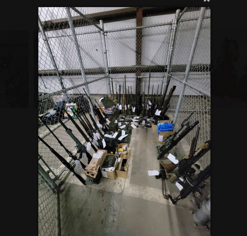 Photo of guns seized by RCMP in locker