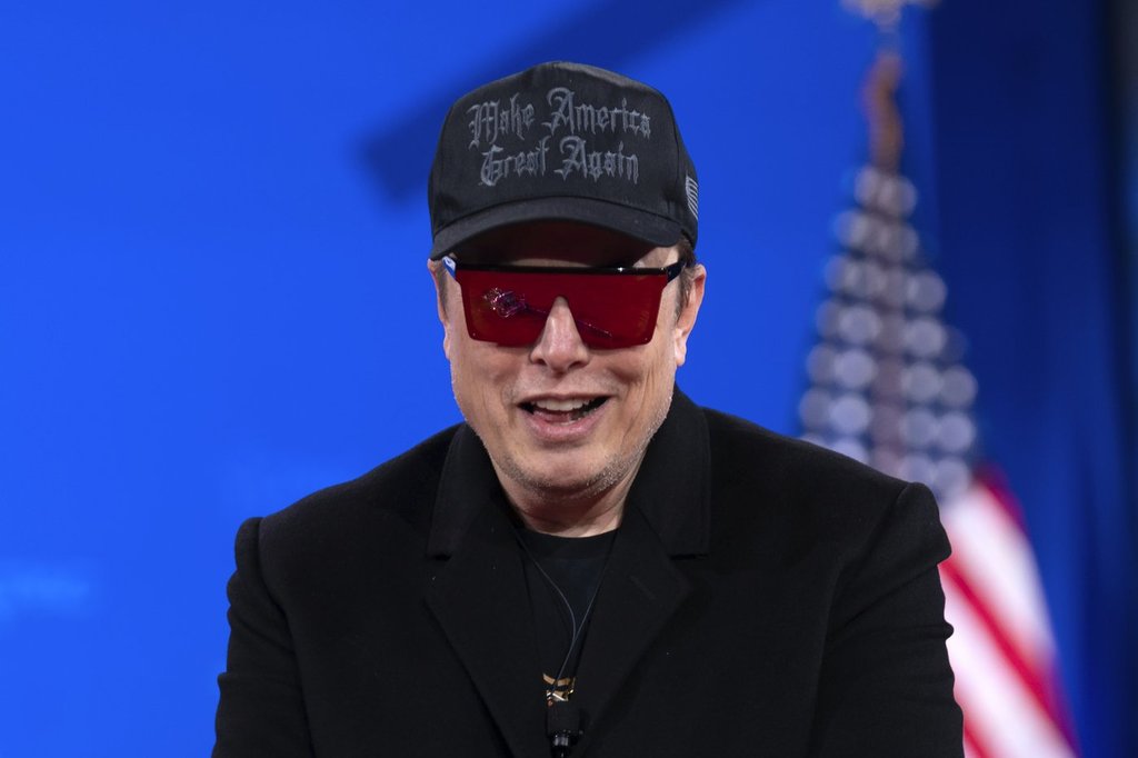 FILE - Elon Musk speaks at the Conservative Political Action Conference, CPAC, at the Gaylord National Resort & Convention Center, Thursday, Feb. 20, 2025, in Oxon Hill, Md.