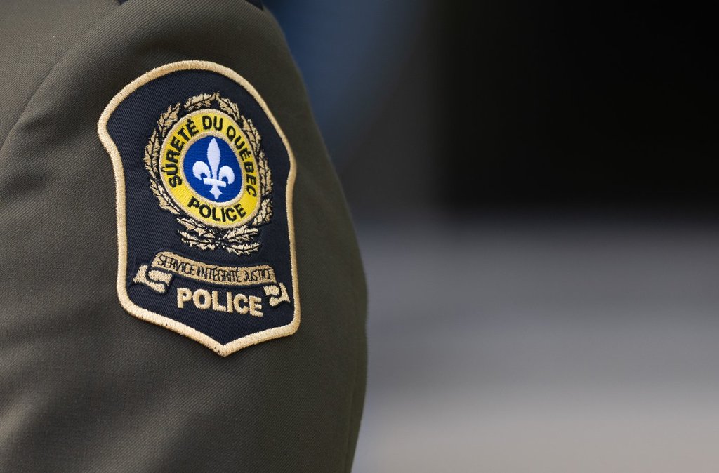 A Quebec provincial police shoulder patch is seen in Montreal, Tuesday, Sept. 10, 2024. 