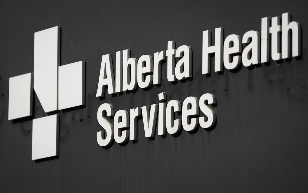 An Alberta Health Services sign is pictured outside the Rockyview General Hospital in Calgary, Thursday, March 20, 2025.