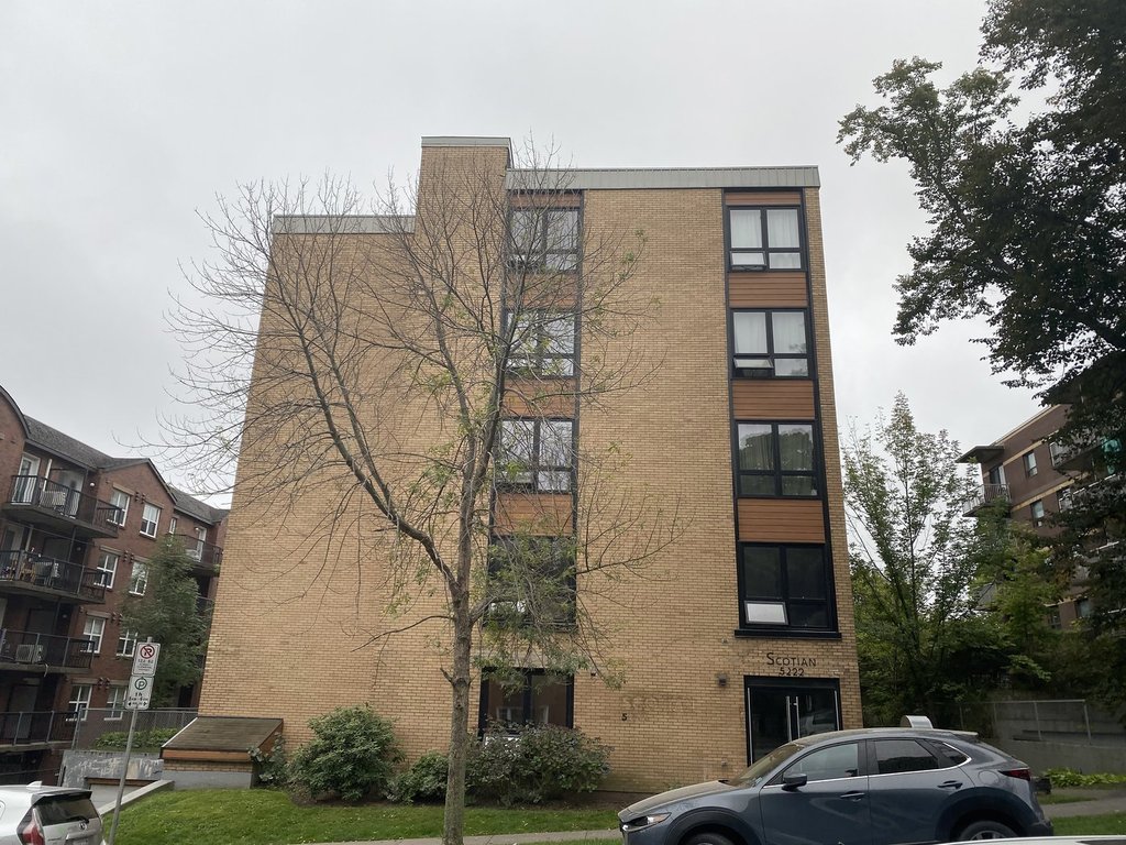 The Scotian, an apartment building at 5222 Green St. In Halifax is shown on Saturday, Sept. 6, 2025. THE CANADIAN PRESS/Keith Doucette.