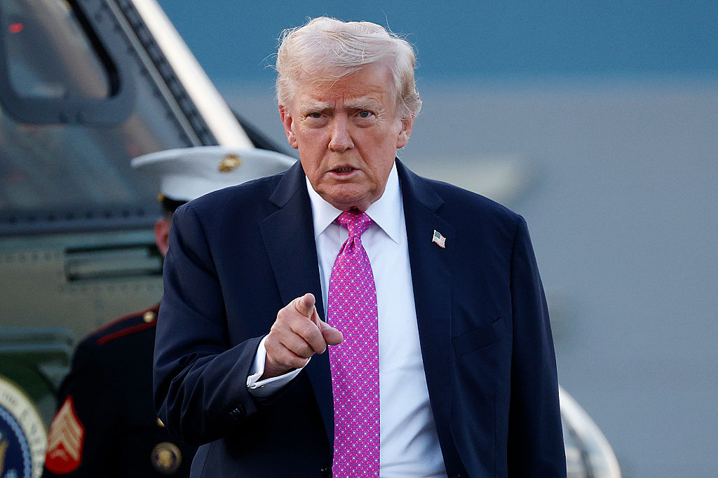 U.S. President Donald Trump walks to Air Force One at Morristown Airport on September 14, 2025 in Morristown, New Jersey. Trump is returning to Washington, DC after a trip to New York and his golf club in Bedminster, New Jersey.