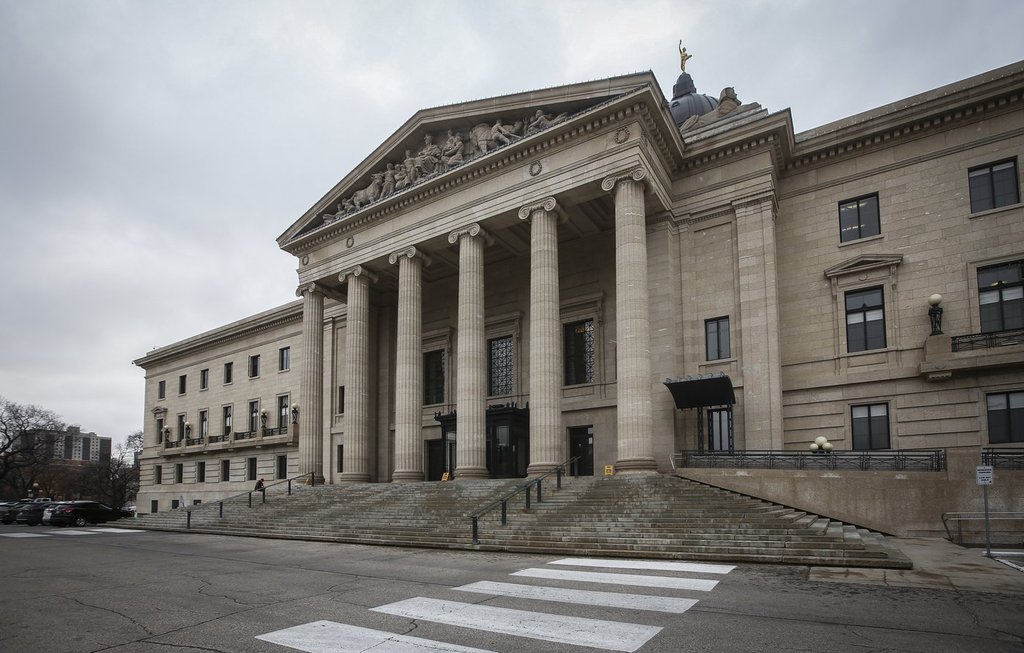 The exterior of the Manitoba Legislature is seen in Winnipeg, Wednesday, Nov. 6, 2024. THE CANADIAN PRESS/John Woods.